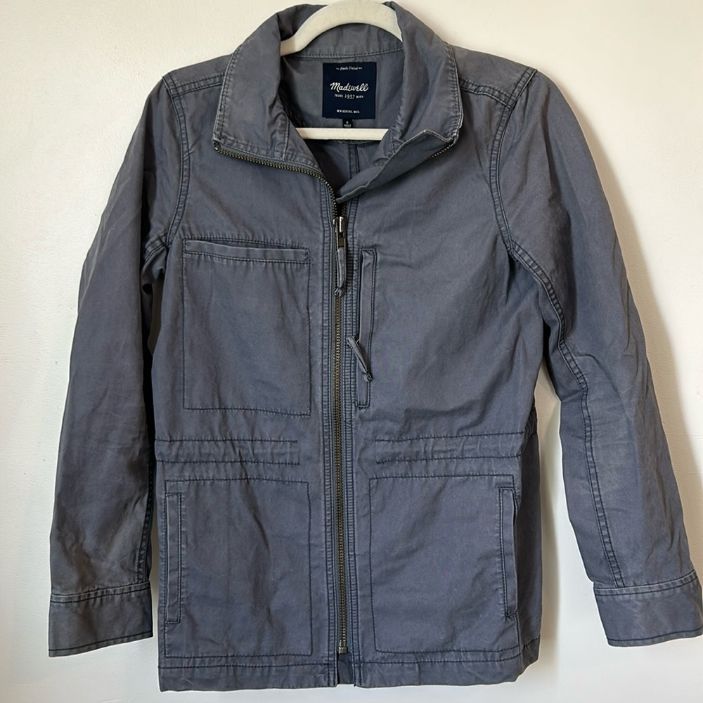 Madewell Fleet Jacket Military Utility Style C3394 Grey Women S